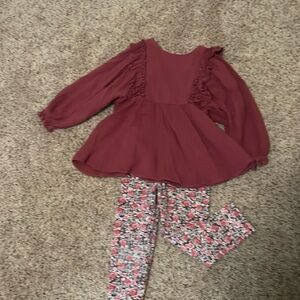 Bonnie Jean Tunic top and leggings size 5